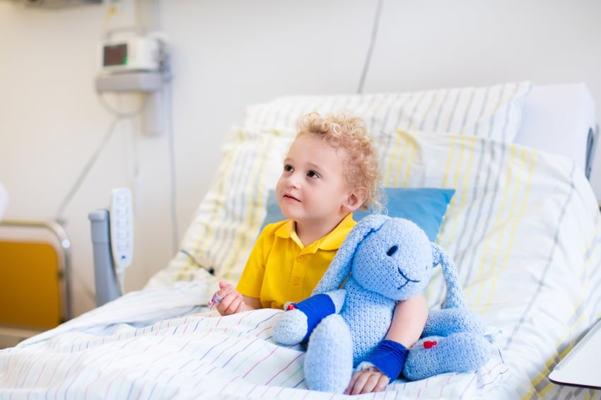Child in hospital bed